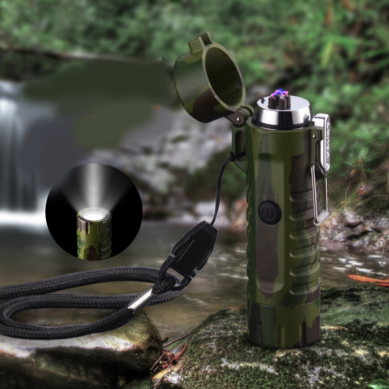 Outdoor Travel Compass Rechargeable Lighter Tube Waterproof Lighter