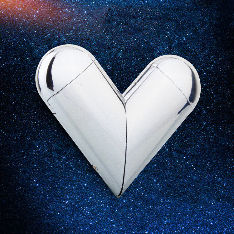 Heart Shape Gas-Electric Folding Lighter USB Electronic