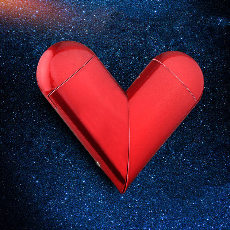 Heart Shape Gas-Electric Folding Lighter USB Electronic