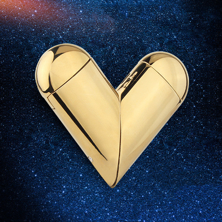 Heart Shape Gas-Electric Folding Lighter USB Electronic