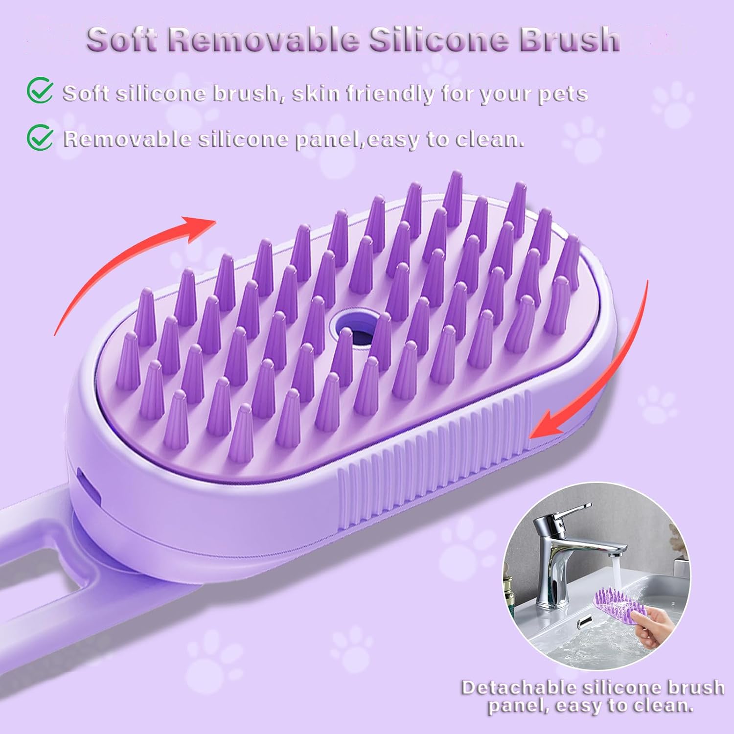 3-in-1 pet steam brush