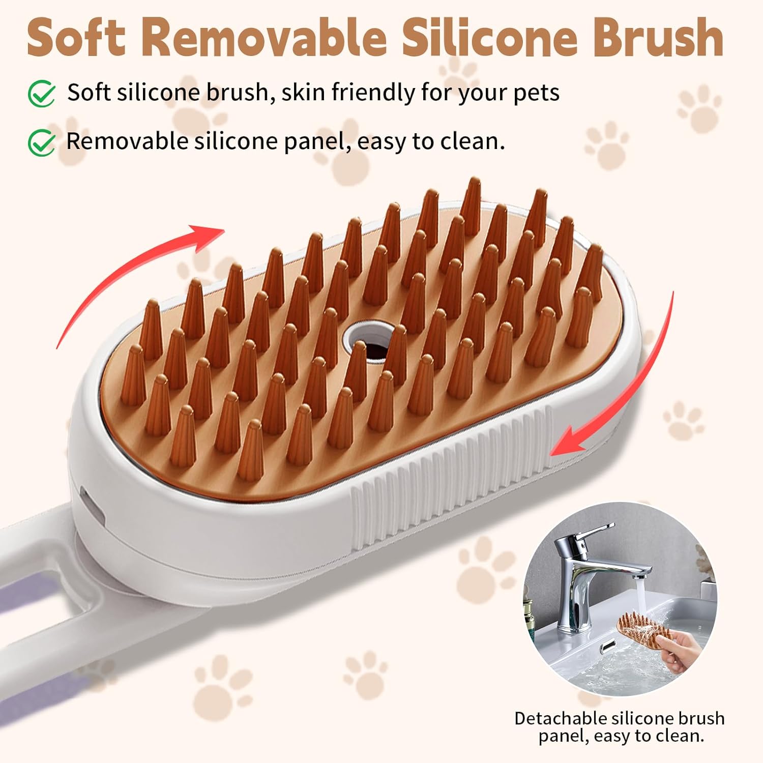 3-in-1 pet steam brush