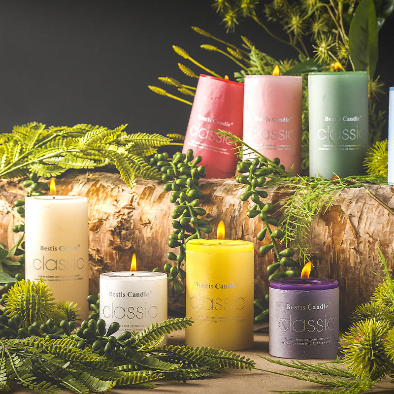 Cylindrical Color Fragrance Smokeless Candles