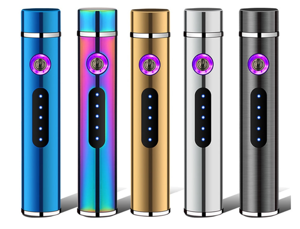 Electric Metal Lighters Smoking Windproof Dual Plasma Rechargeable