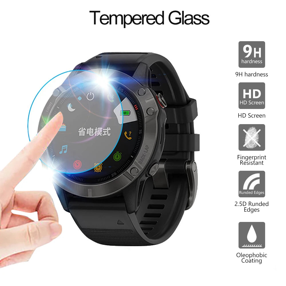 3pcs Ultra Clear Tempered Glass Premium Screen For Garmin Fenix 6X 6S 6 Pro 5 5S Protector Films Fenix 6X Pro Solar SmartWatches
