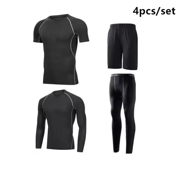 Sports Suit Men's Running Sets Compression Gym Fitness Sportswear Quick Dry Basketball Tights Outdoor Jogging Training Underwear