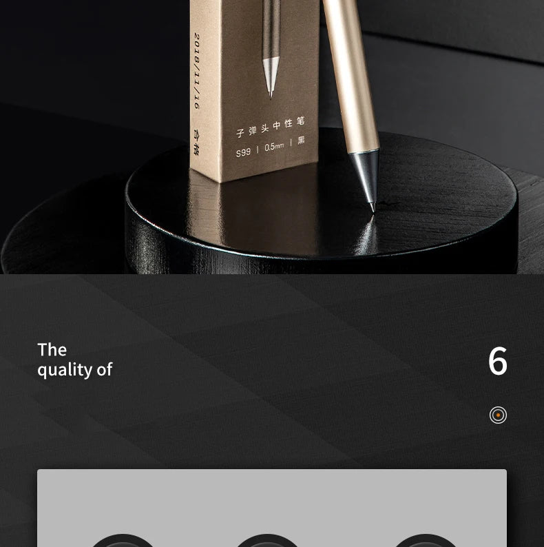 Deli Metal Sign Pen, Gel Ink Pens, Golden Silver Color, Metallic Writing Pen, Office Supplies, 0.5mm