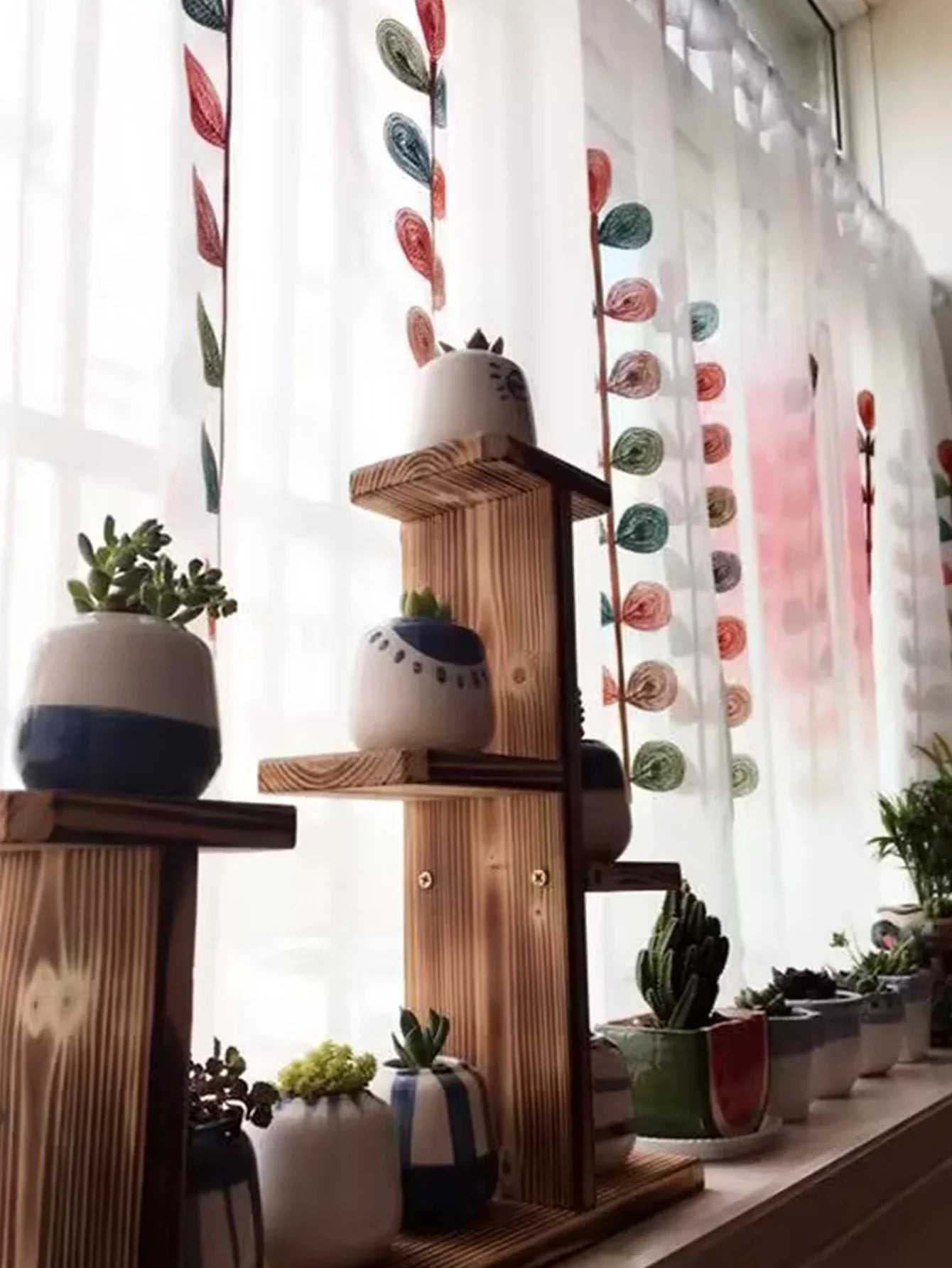 Four color branch Embroidered