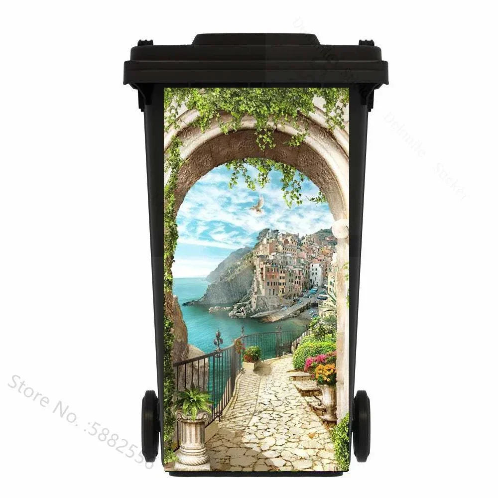 Self-adhesive PVC Trash Can Sticker