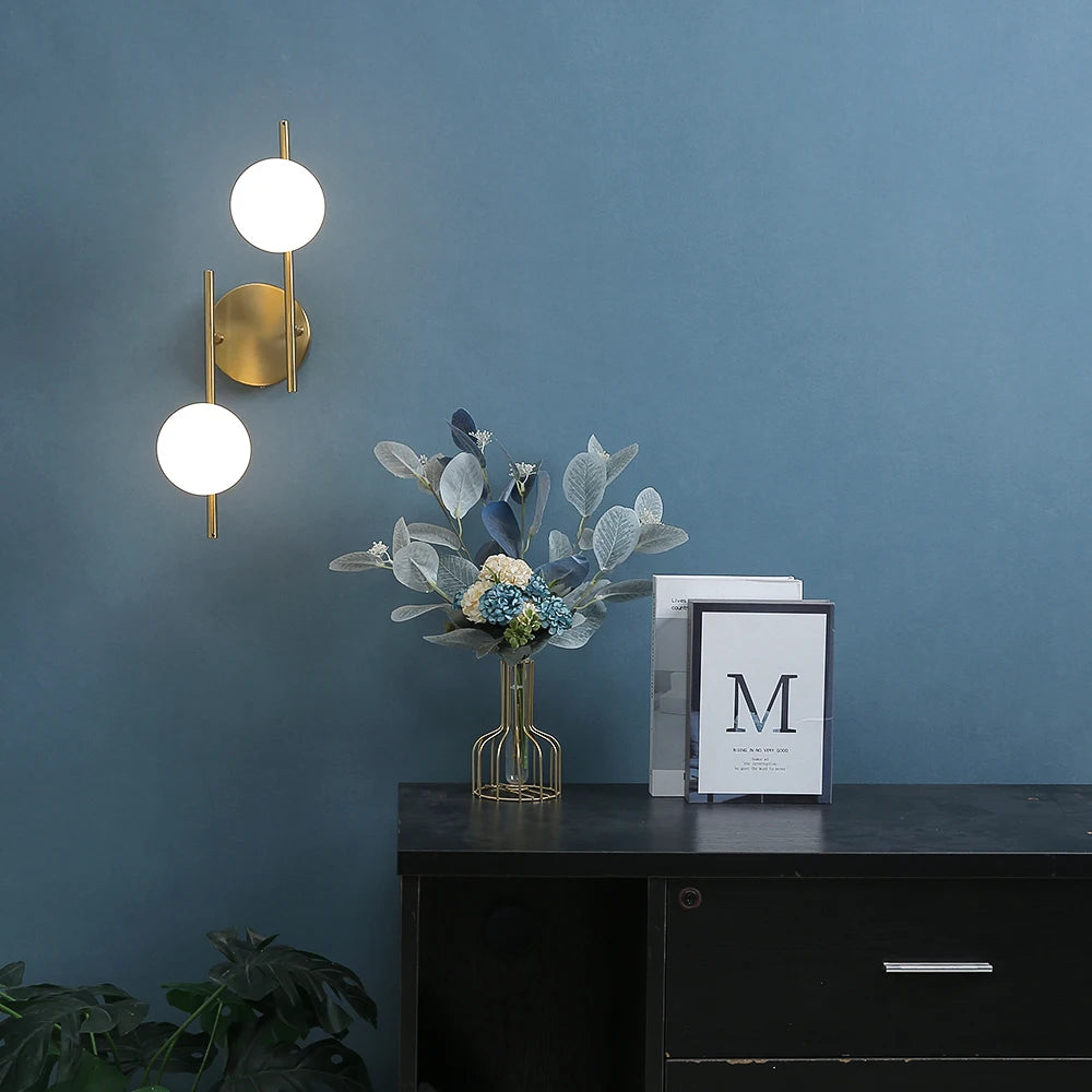 Interior LED Wall Lamps Modern for Living Room Bedroom Glass Ball Wall Lights Corridor Aisle Wall Sconce Decor Lighting fixtures