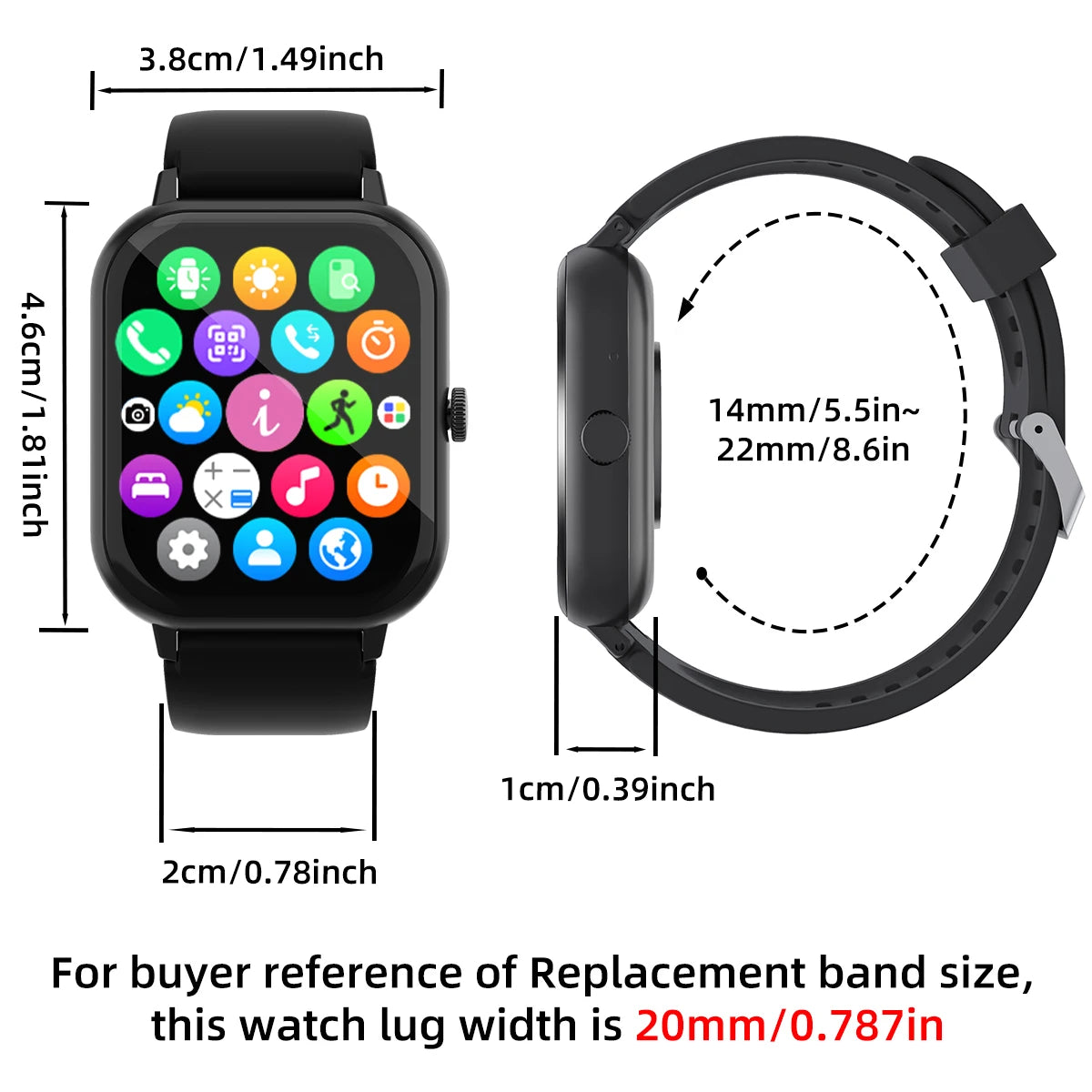 Smart Watch Sport Music Display Message Wrist Watch Sleep Heart Rate Monitoring