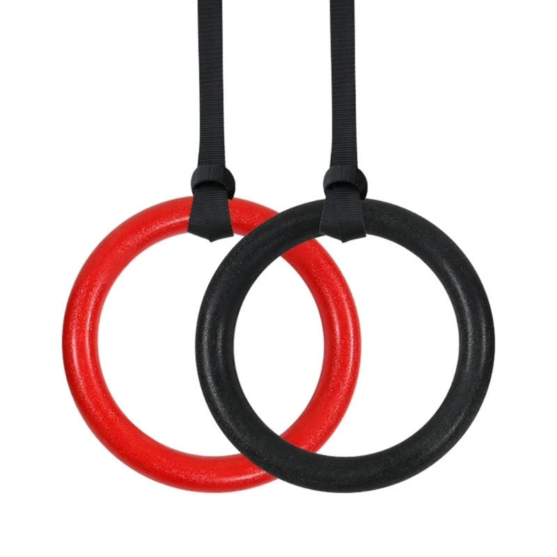 Durable Fitness Rings Nonslip Gymnastics Ring Strength Workout Training Pull Up Rings for Homes, Gym, and School Use 24BD