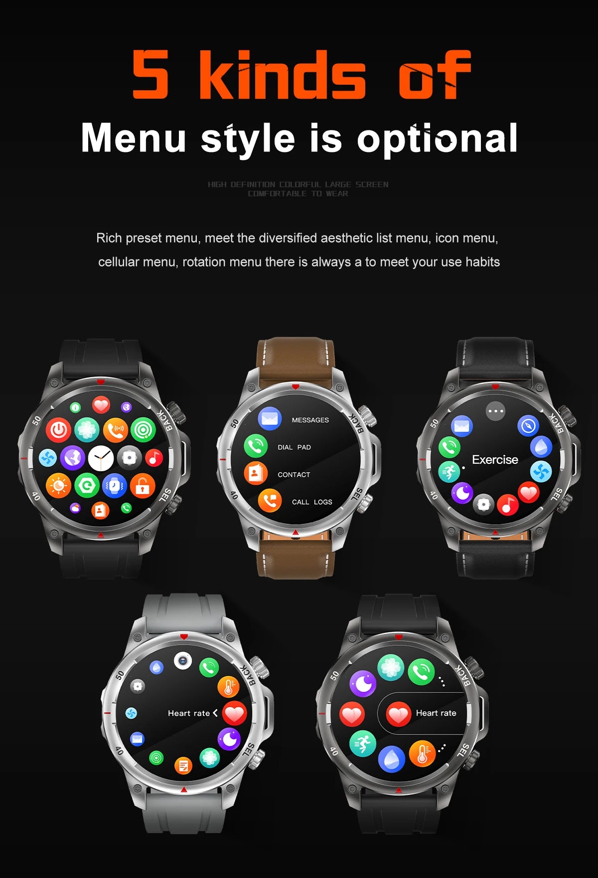 Huawei Xiaomi LED HD Screen Smart Watch Men For Sports and Waterproof