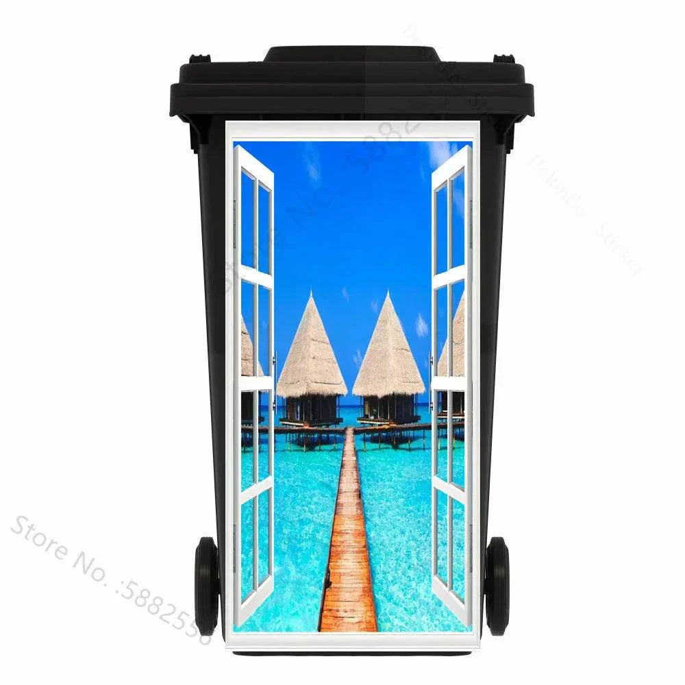 Self-adhesive PVC Trash Can Sticker