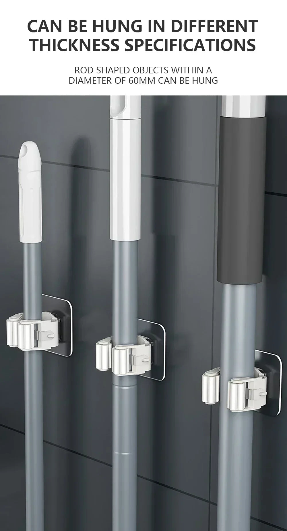 Self-Adhesive Wall-Mounted Mop Holder