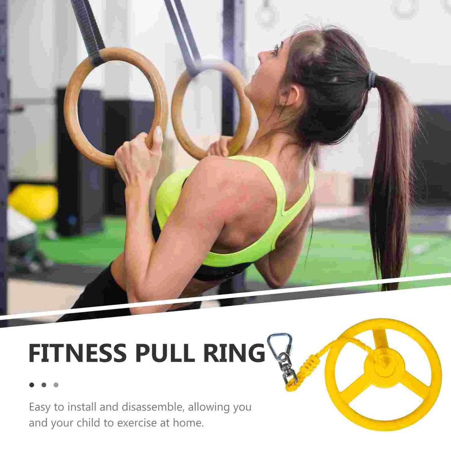 Ninja Wheel Gym Equipment Monkey Ring Kids Exercise Indoor Hanging Grip Balance Abs Children Lifting