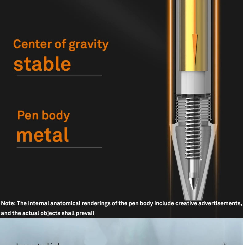 Deli Metal Sign Pen, Gel Ink Pens, Golden Silver Color, Metallic Writing Pen, Office Supplies, 0.5mm