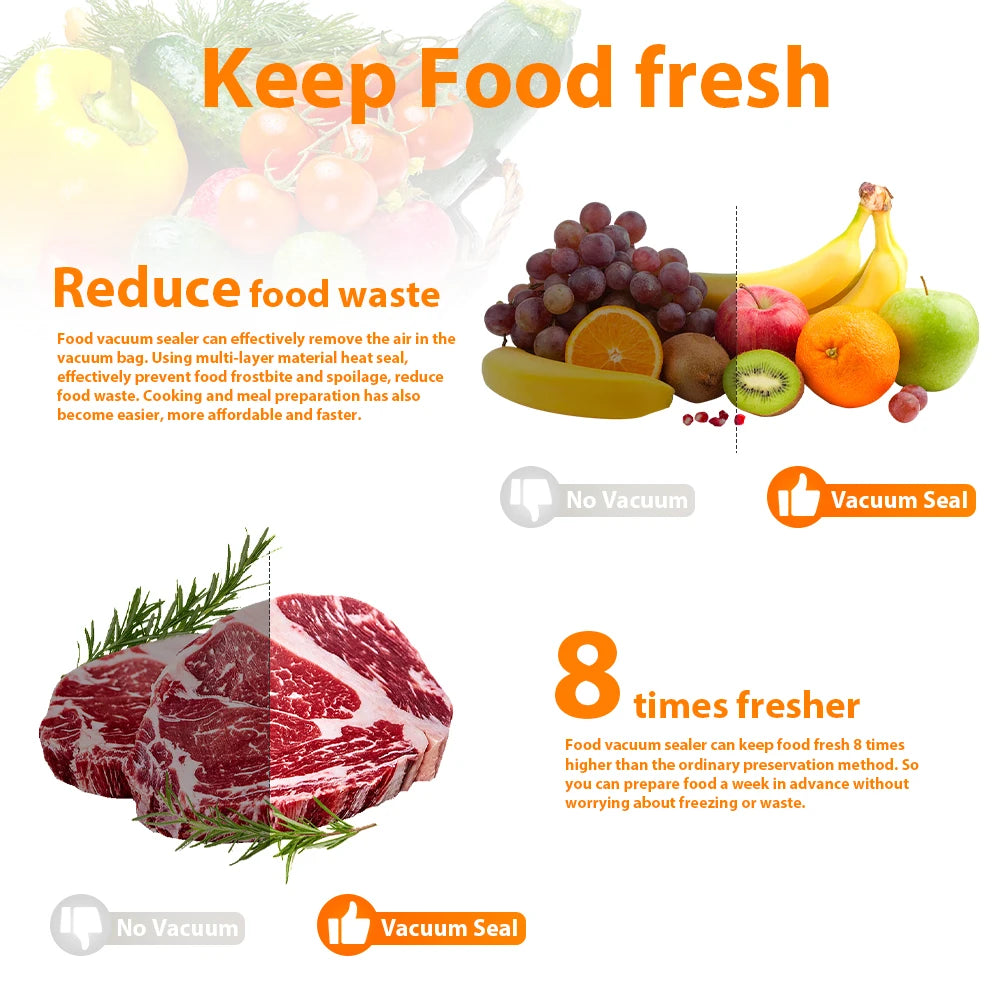 Vacuum Sealer Packaging Machine Food With Free 10pcs Vacuum bags