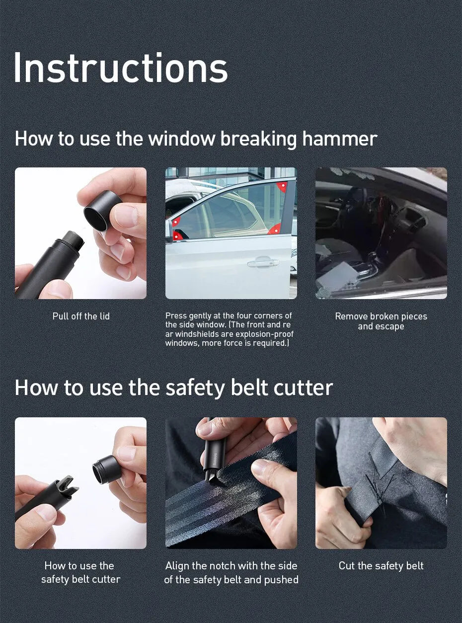 Baseus Car Safety Hammer Mini Car Window Glass Breaker