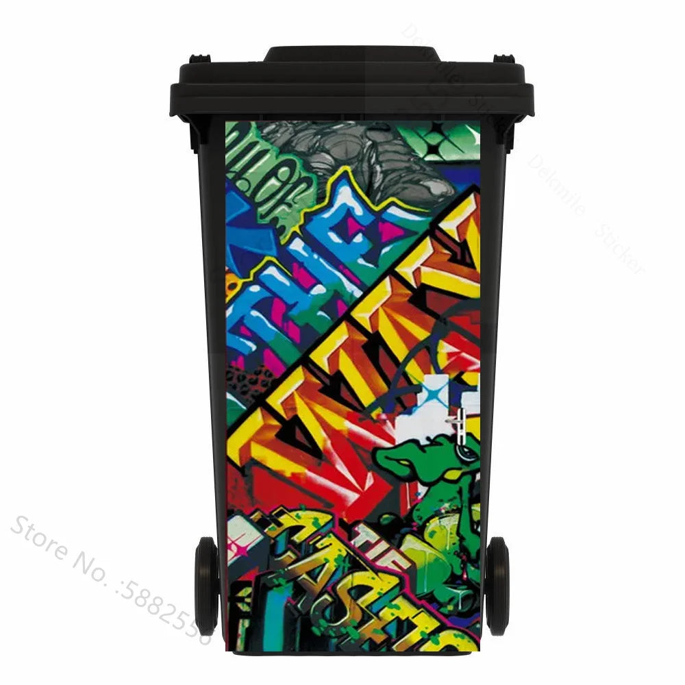 Self-adhesive PVC Trash Can Sticker