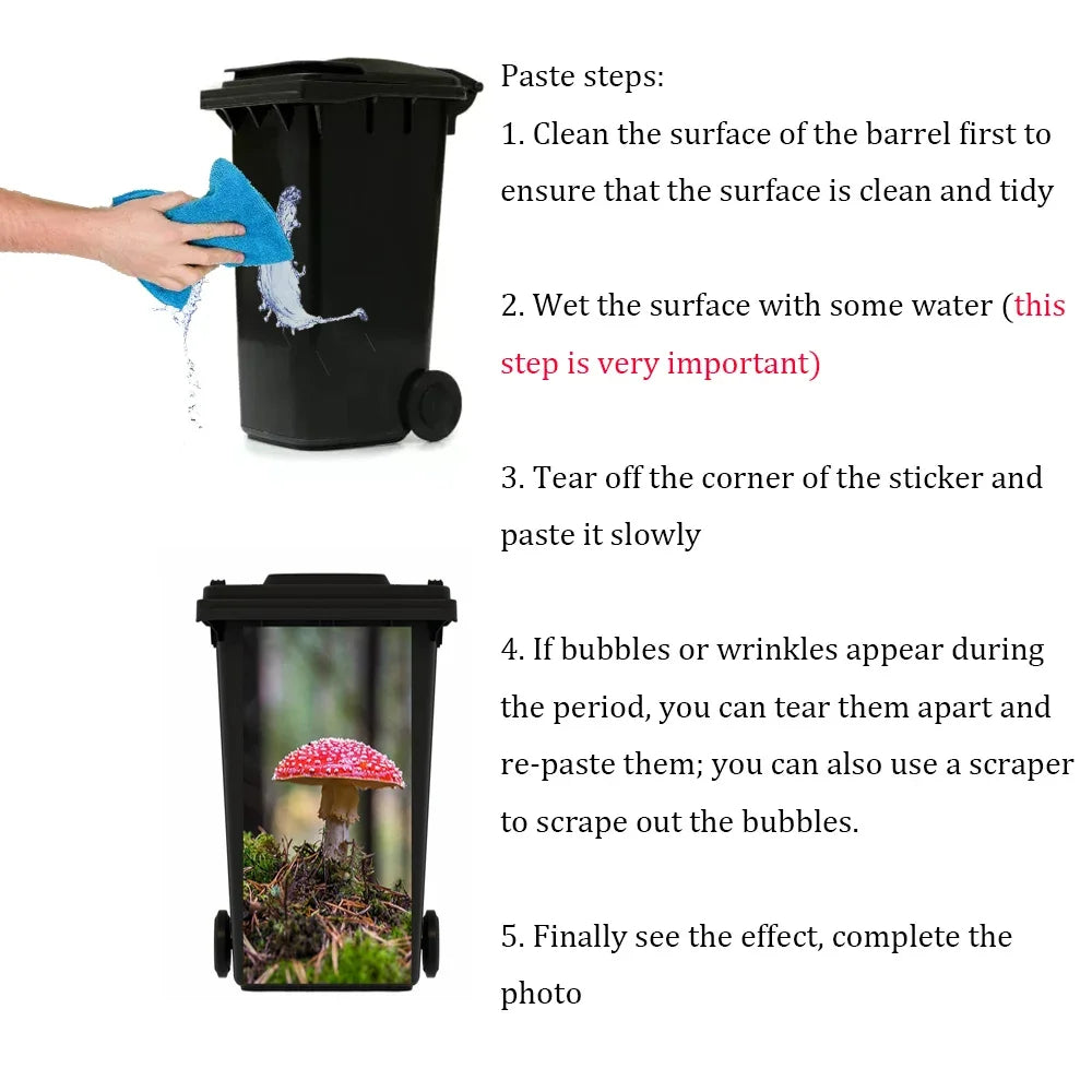 Self-adhesive PVC Trash Can Sticker