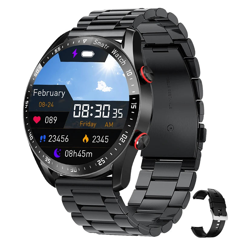New Bluetooth Call Smart Watch Men 360*360 HD Display Heart Rate Fitness Tracker ECG+PPG Business Smartwatches For Huawei