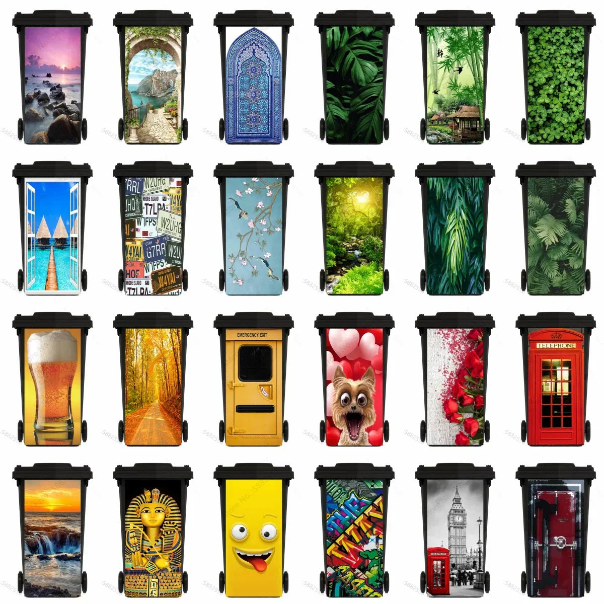 Self-adhesive PVC Trash Can Sticker