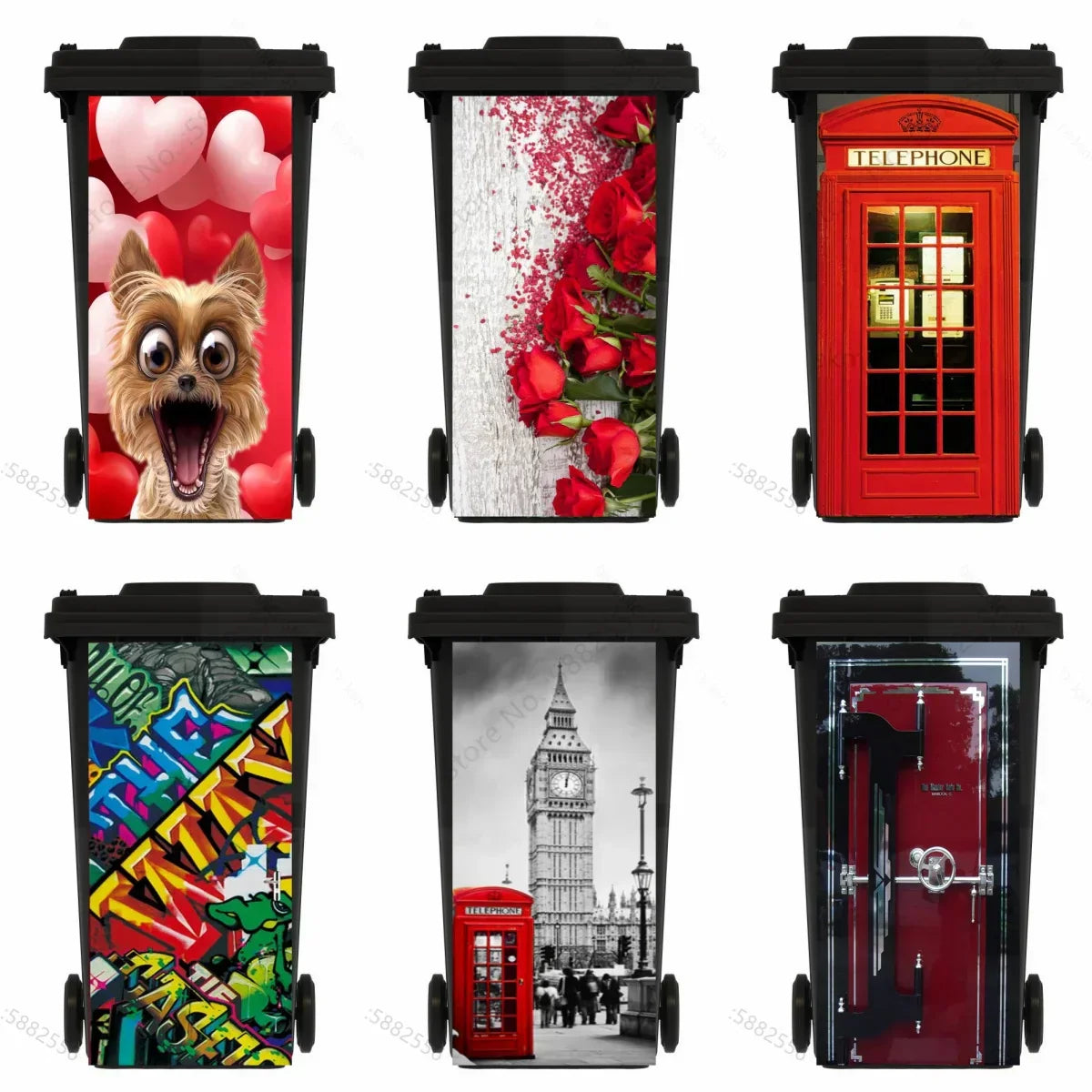 Self-adhesive PVC Trash Can Sticker