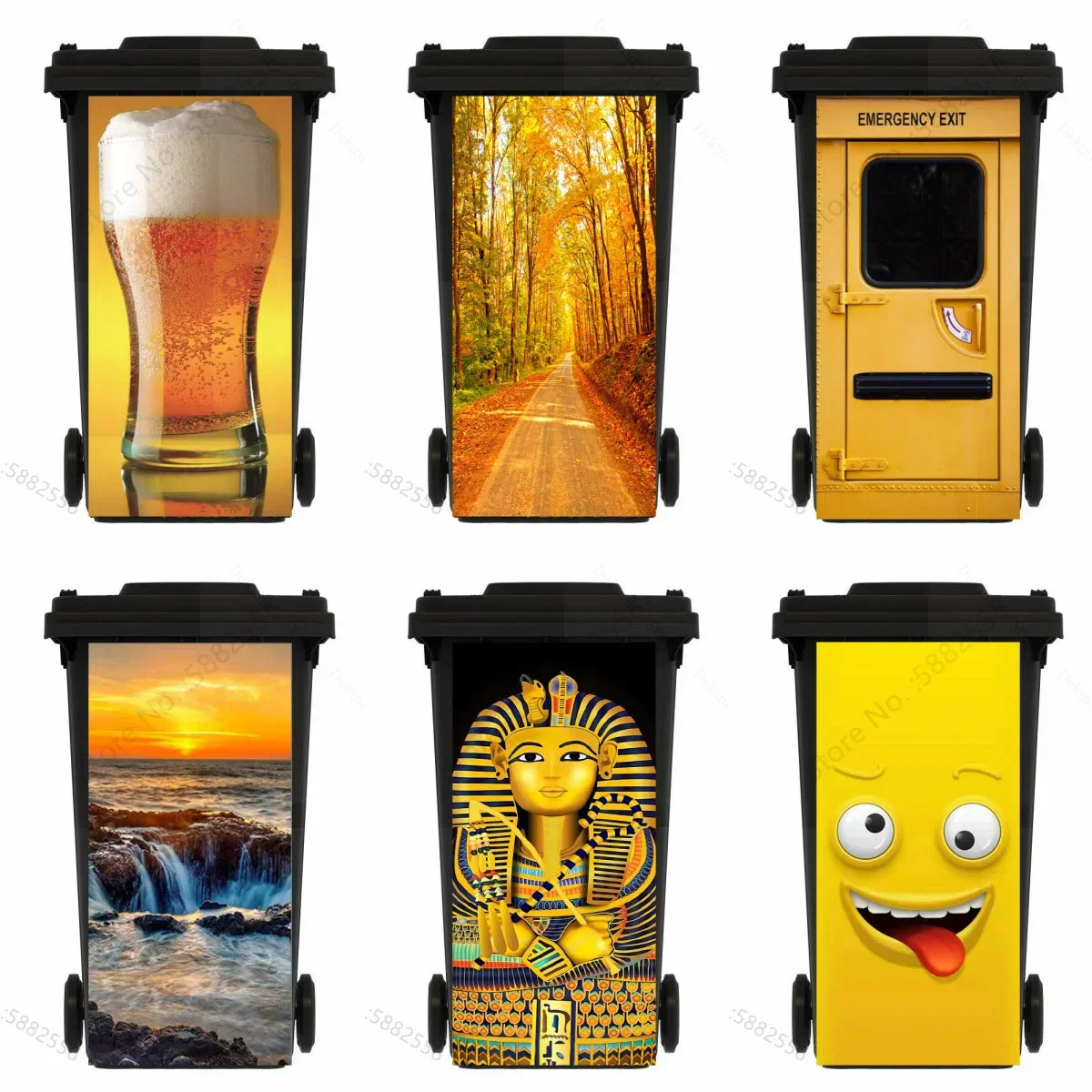 Self-adhesive PVC Trash Can Sticker