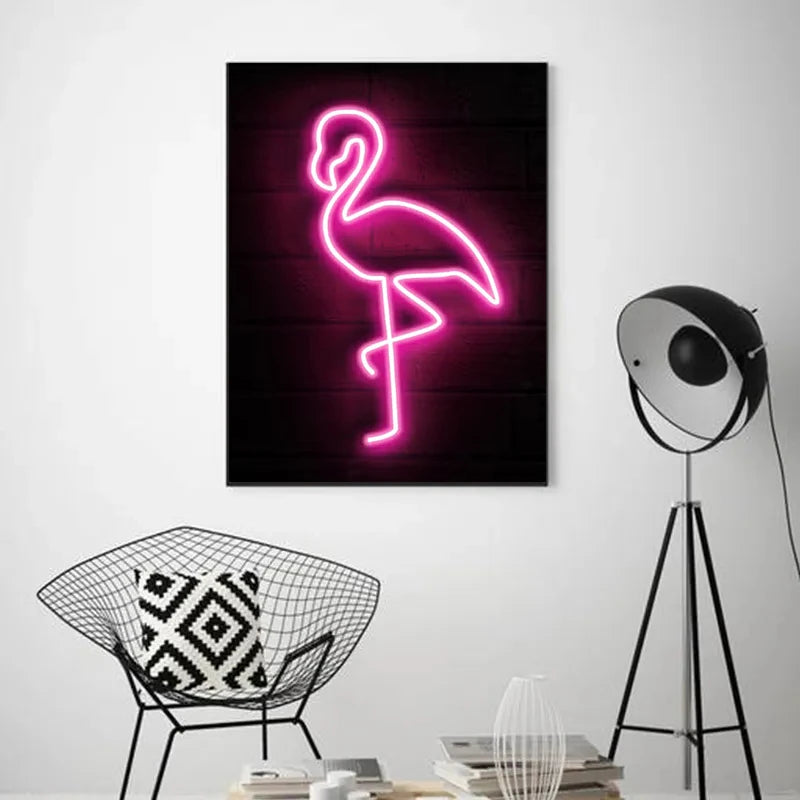 Pineapple Strawberry Banana Peach Fruit Neon Sign Poster Canvas Painting Print Wall Pictures Restaurant Kitchen Bar Room Decor