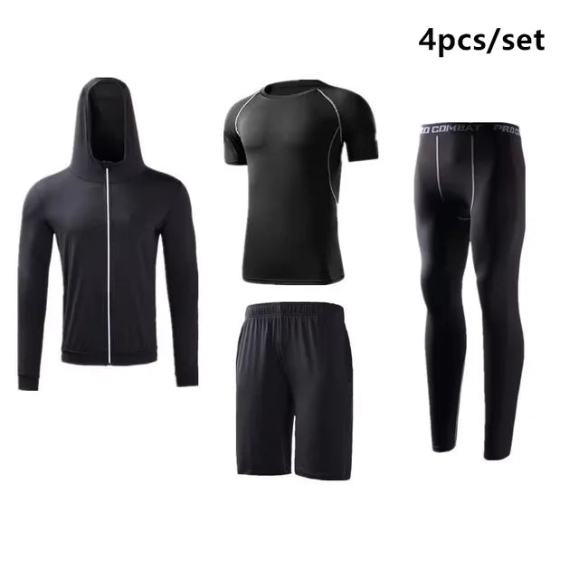 Sports Suit Men's Running Sets Compression Gym Fitness Sportswear Quick Dry Basketball Tights Outdoor Jogging Training Underwear