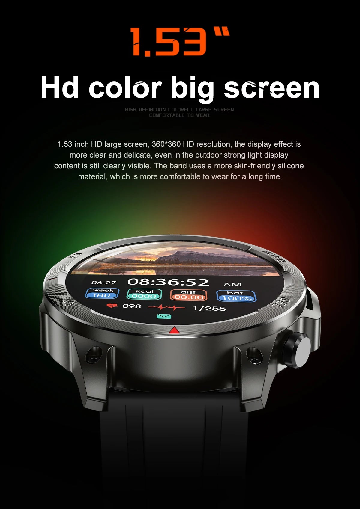 Huawei Xiaomi LED HD Screen Smart Watch Men For Sports and Waterproof