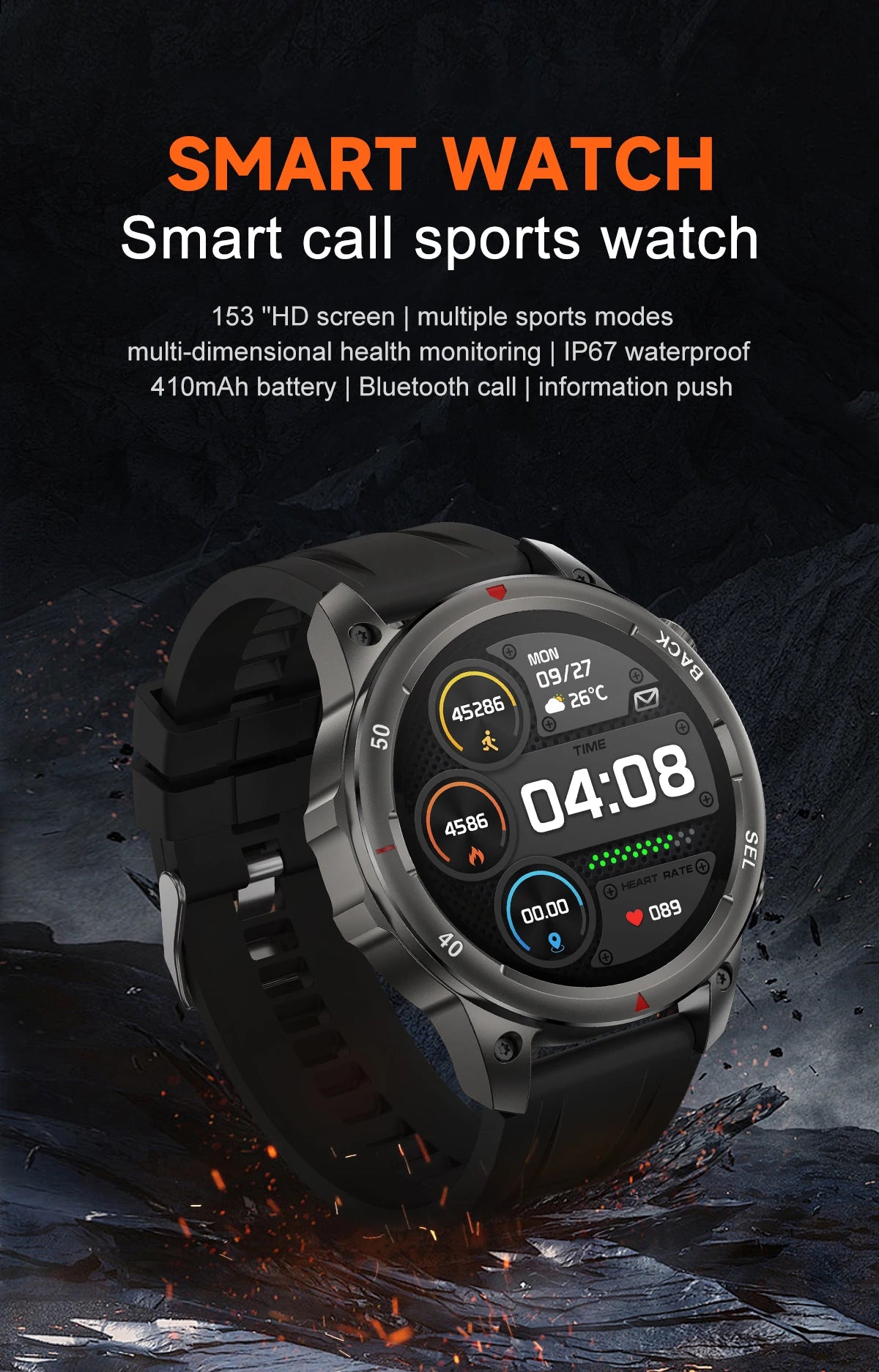 Huawei Xiaomi LED HD Screen Smart Watch Men For Sports and Waterproof