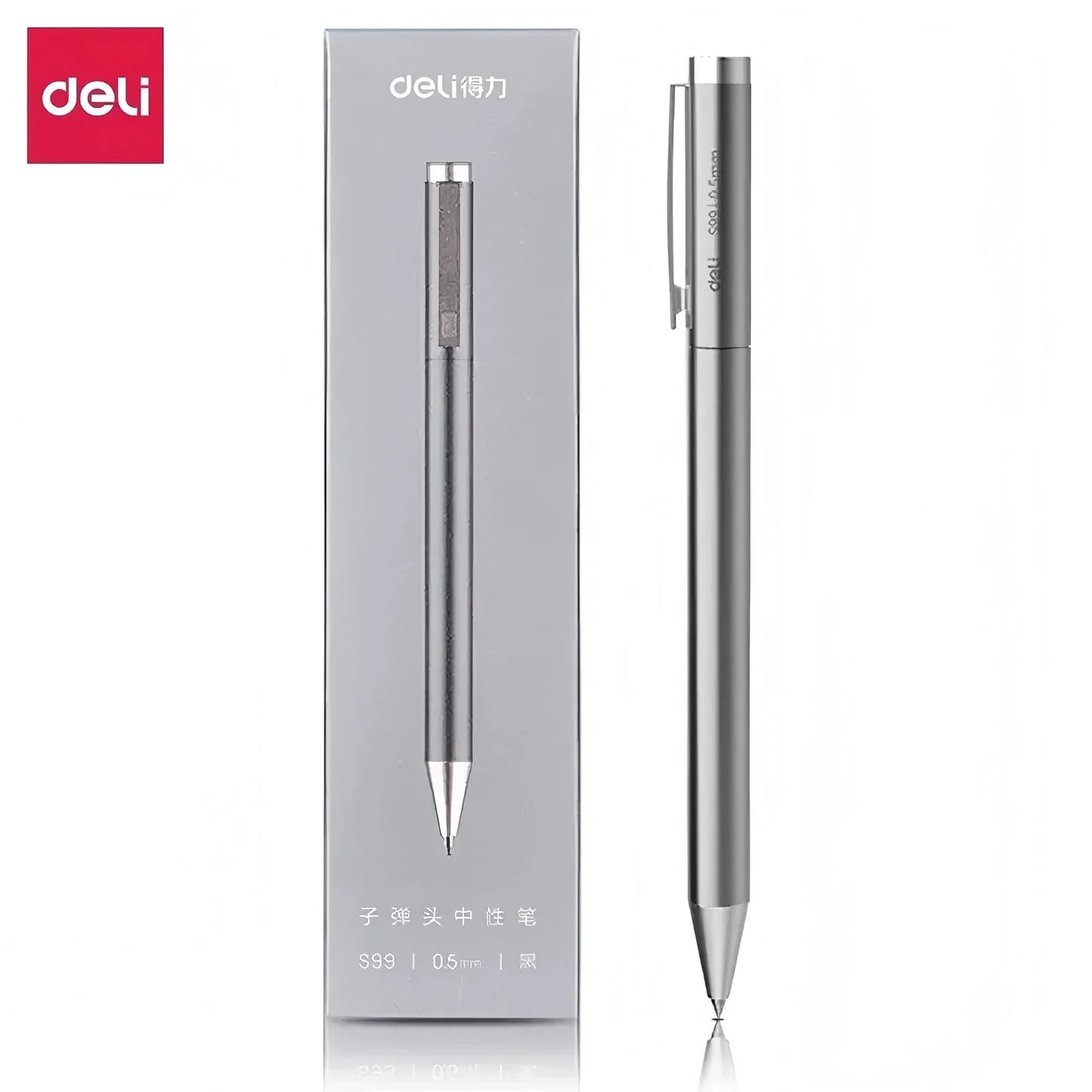 Deli Metal Sign Pen, Gel Ink Pens, Golden Silver Color, Metallic Writing Pen, Office Supplies, 0.5mm