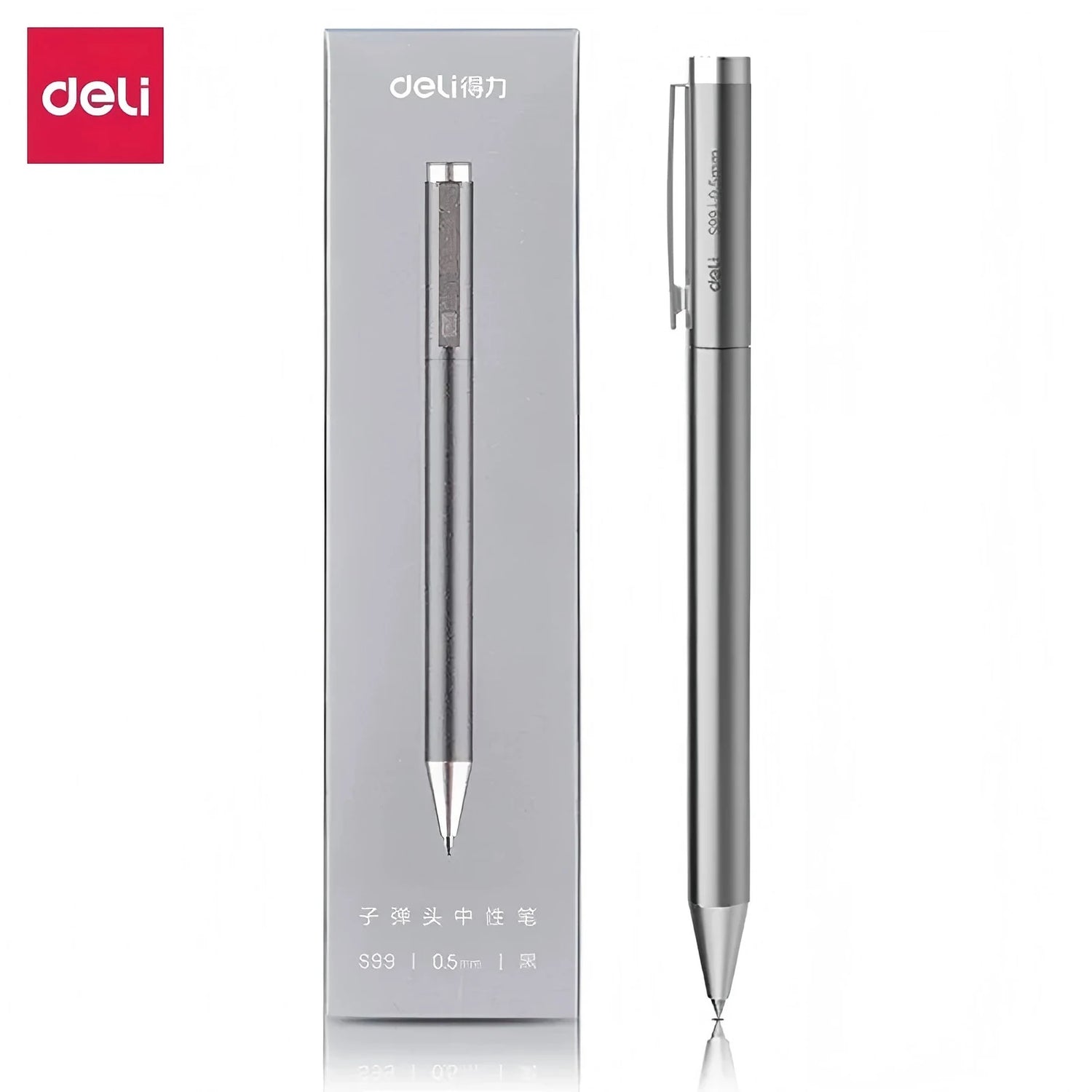 Deli Metal Sign Pen, Gel Ink Pens, Golden Silver Color, Metallic Writing Pen, Office Supplies, 0.5mm