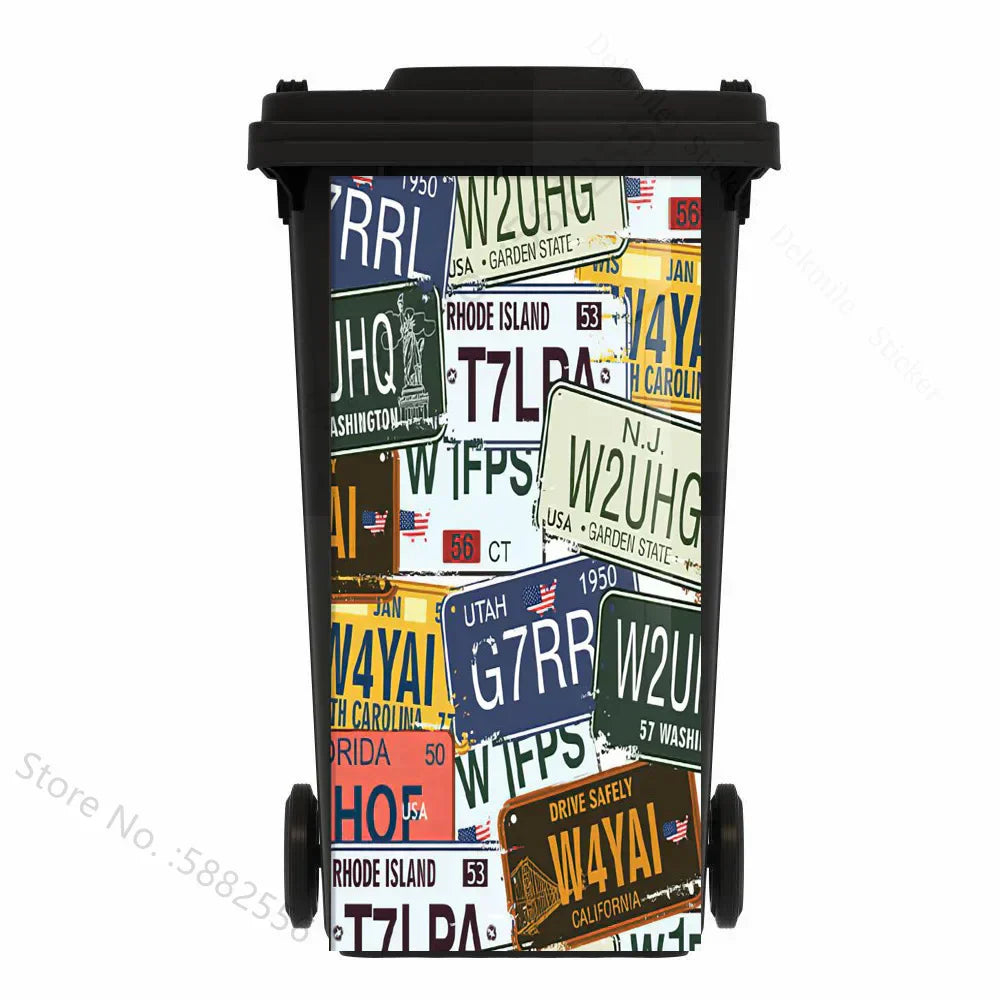 Self-adhesive PVC Trash Can Sticker