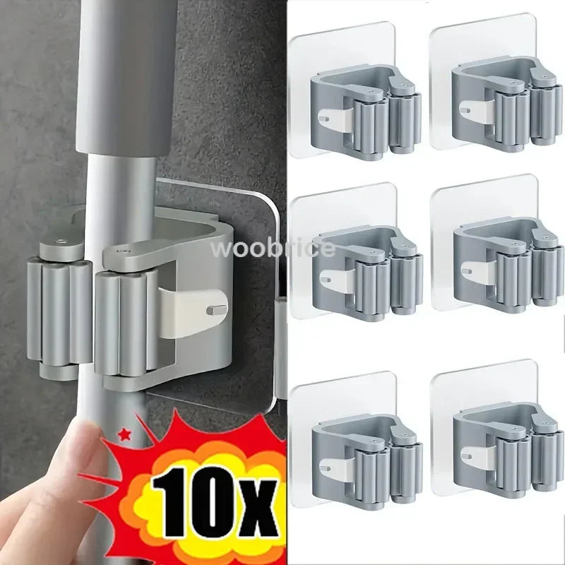 Self-Adhesive Wall-Mounted Mop Holder