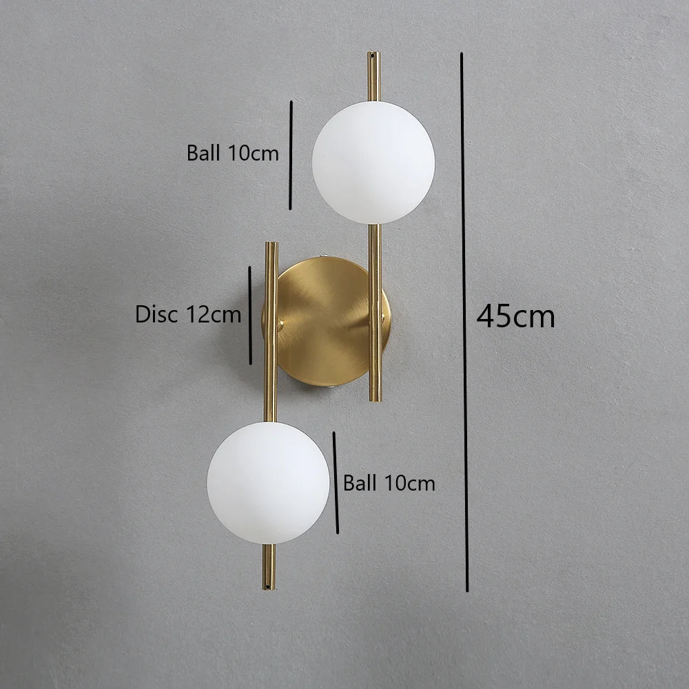 Interior LED Wall Lamps Modern for Living Room Bedroom Glass Ball Wall Lights Corridor Aisle Wall Sconce Decor Lighting fixtures