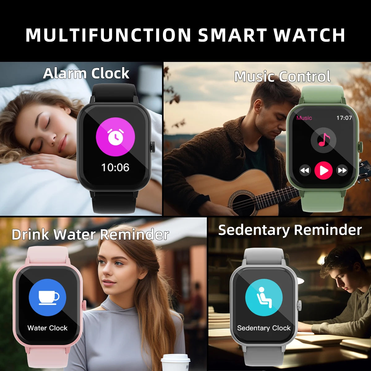 Smart Watch Sport Music Display Message Wrist Watch Sleep Heart Rate Monitoring