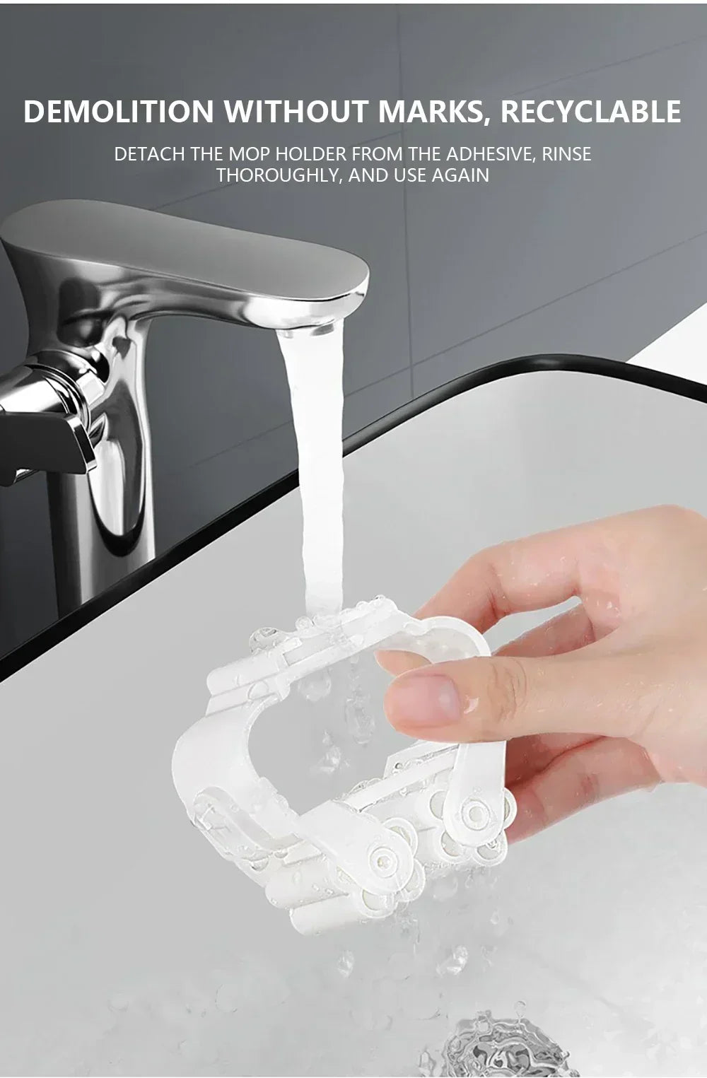 Self-Adhesive Wall-Mounted Mop Holder