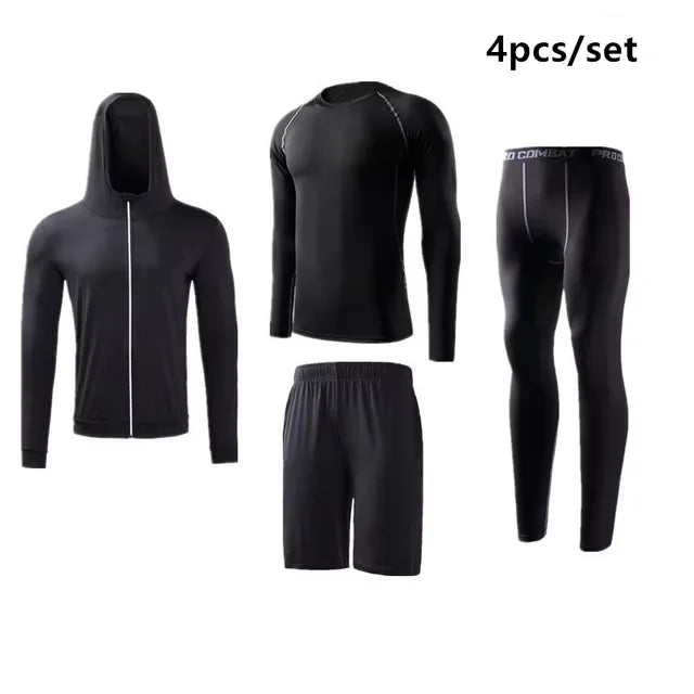 Sports Suit Men's Running Sets Compression Gym Fitness Sportswear Quick Dry Basketball Tights Outdoor Jogging Training Underwear