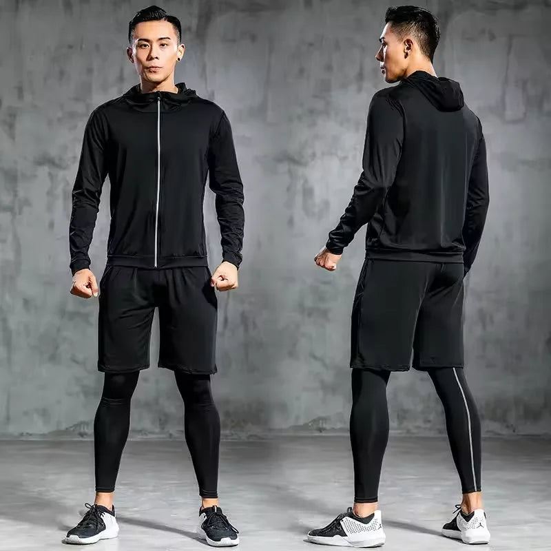 Sports Suit Men's Running Sets Compression Gym Fitness Sportswear Quick Dry Basketball Tights Outdoor Jogging Training Underwear