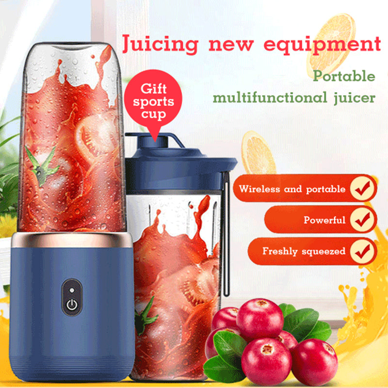 6blade Portable Blender Mini Juicer Cup Extractor Smoothie USB Chargin