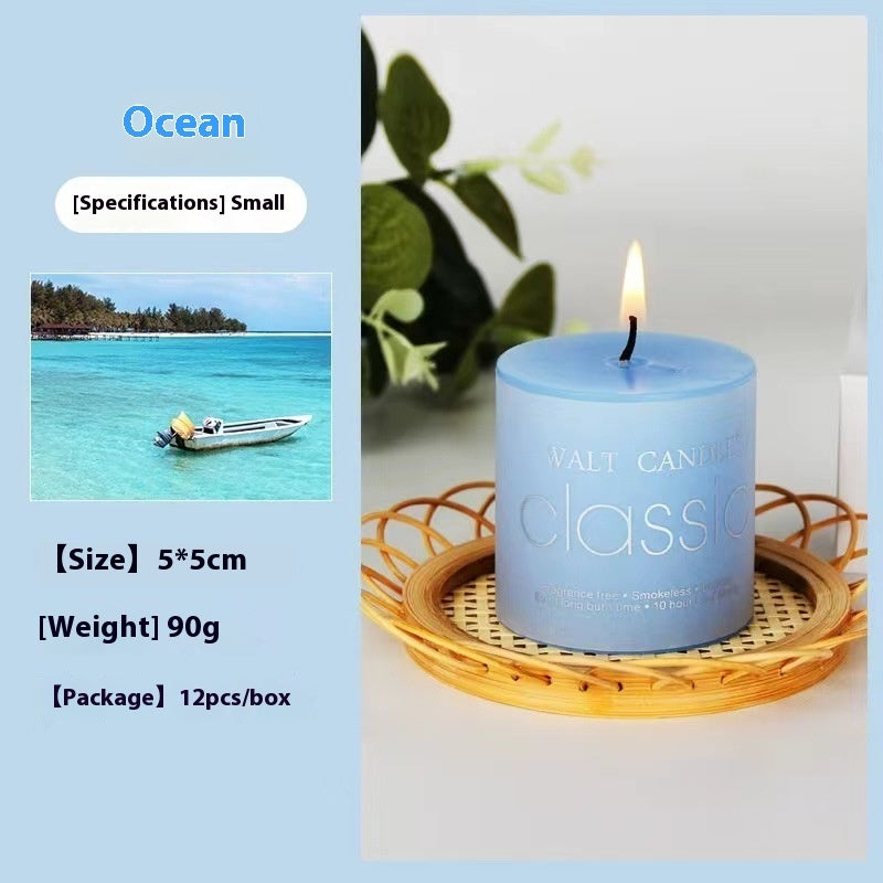 Cylindrical Color Fragrance Smokeless Candles