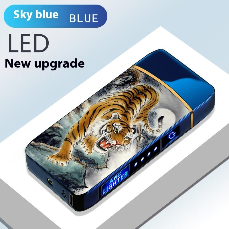 Windproof And Electric Dual Lighter USB Rechargeable Plasma