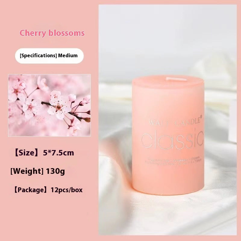 Cylindrical Color Fragrance Smokeless Candles