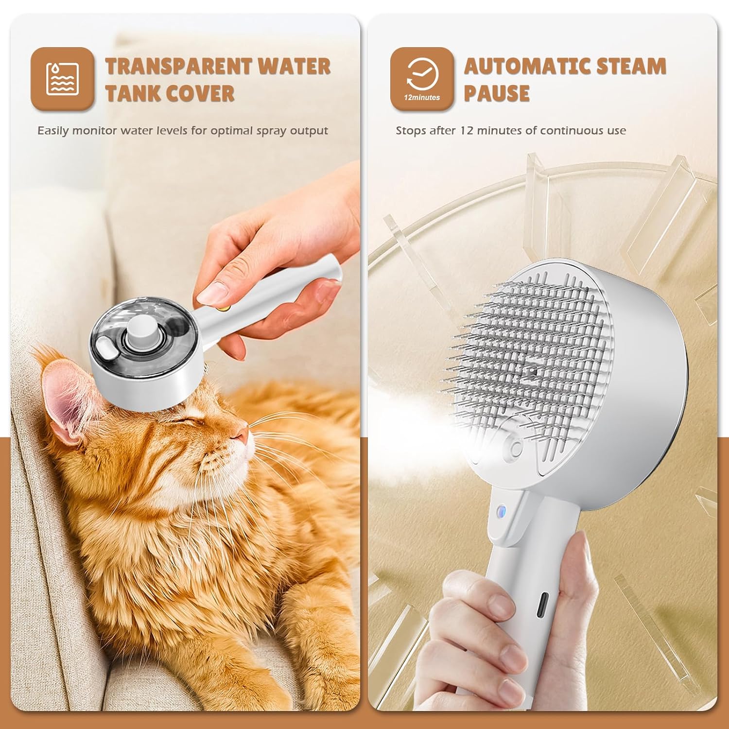4-in-1 cat steam brush