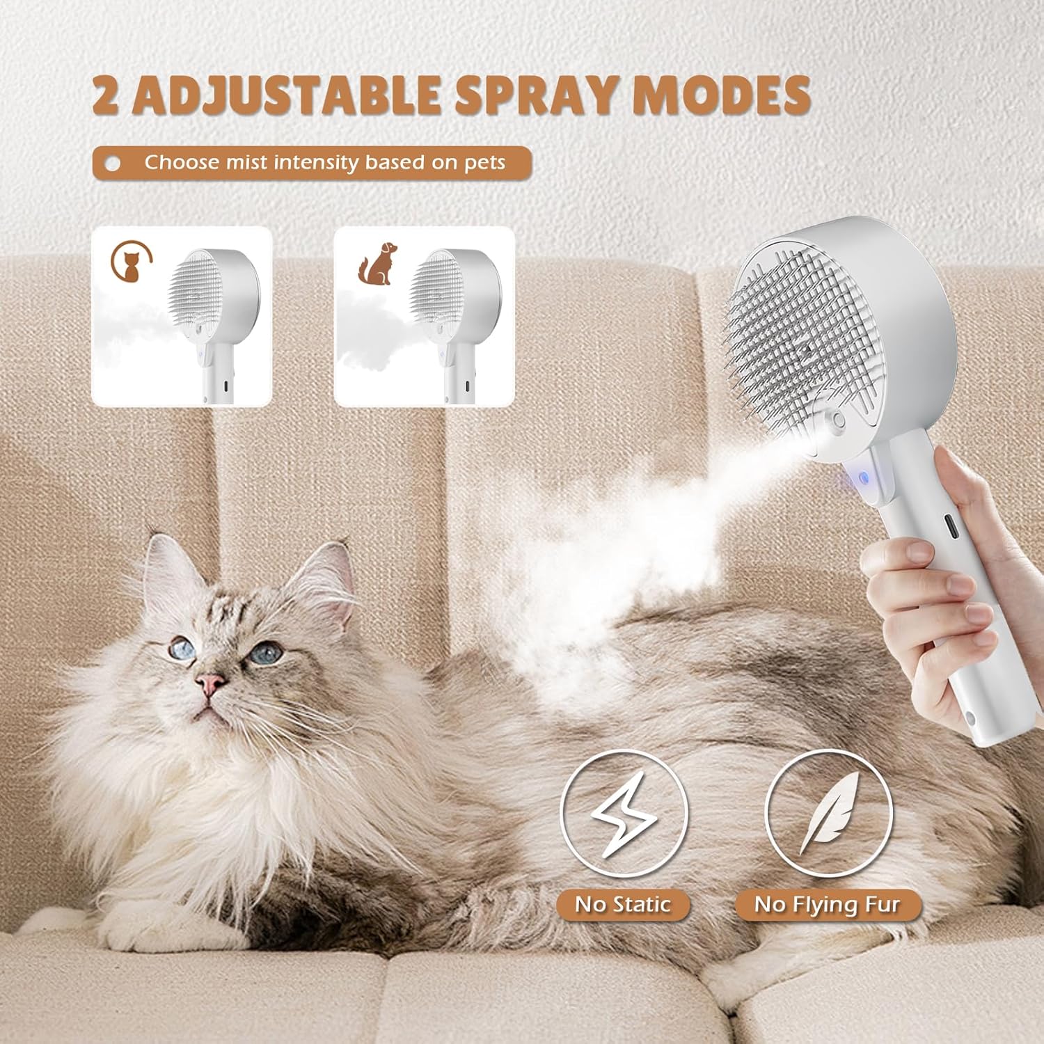4-in-1 cat steam brush