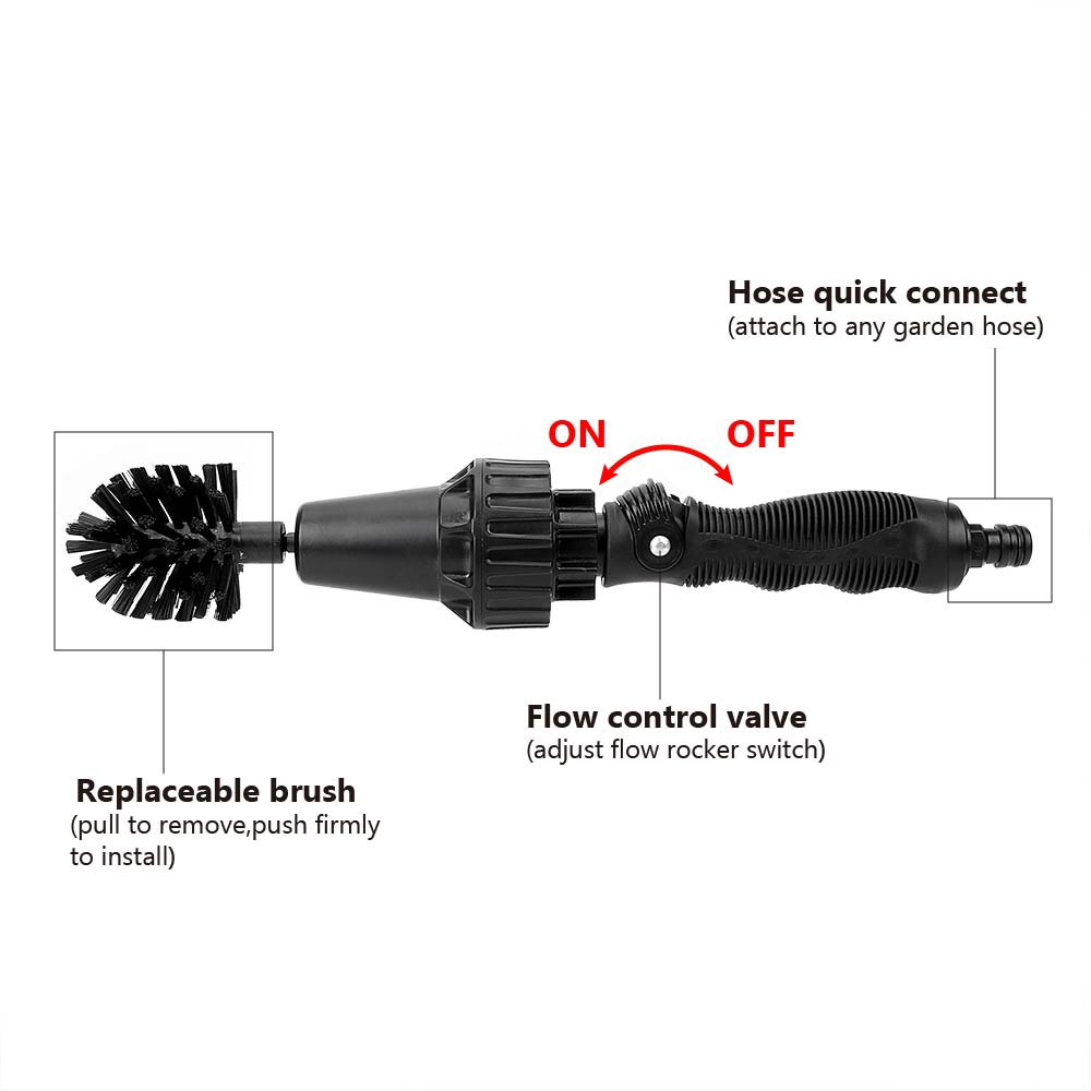 Water-driven Rotary Hand Held Cleaning Brush