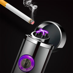 Electric Metal Lighters Smoking Windproof Dual Plasma Rechargeable 